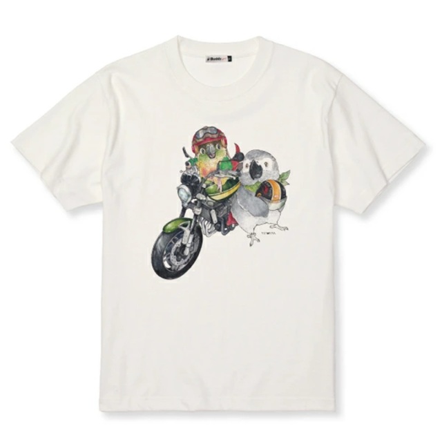 9999494【ゆとり屋】Tシャツ/ウロコ・ヨウム×タマムシバイク