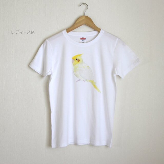 9999512【p-jet】★Tシャツ・女性用L/オカメインコ（ルチノー）左向き
