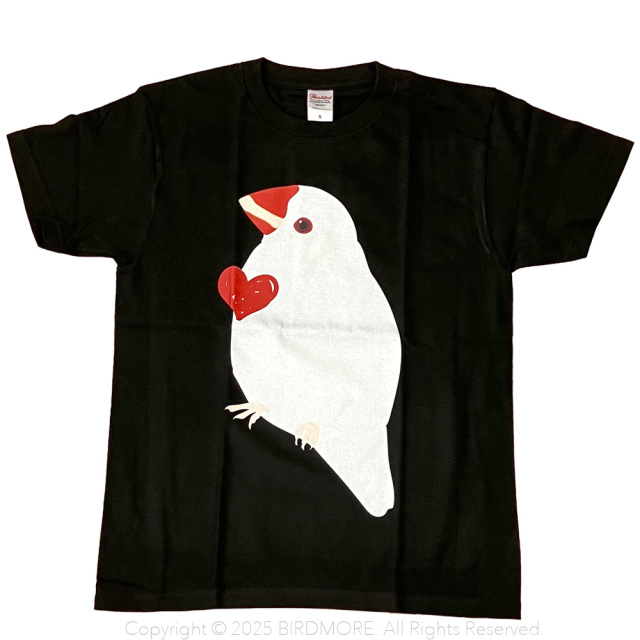 9999525【いんこっこのくに】Tシャツ・S/白文鳥
