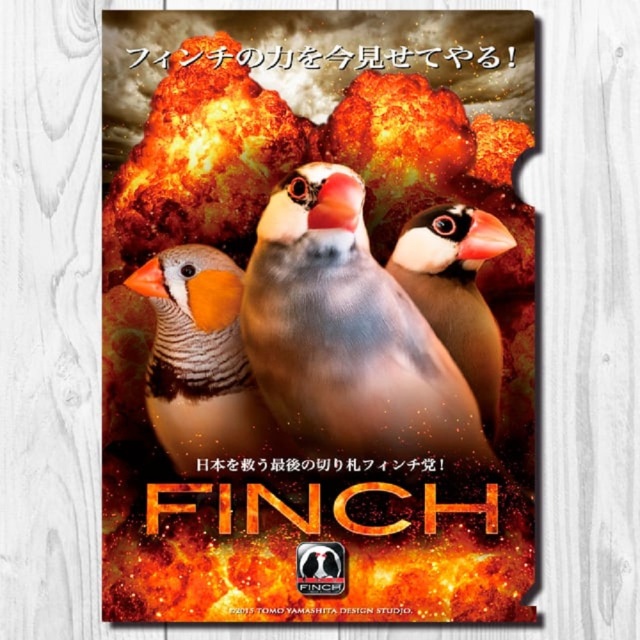 9999540【TOMO YAMASHITA DESIGN STUDIO】A4クリアファイル/フィンチ党 「爆発フィンチ」◆