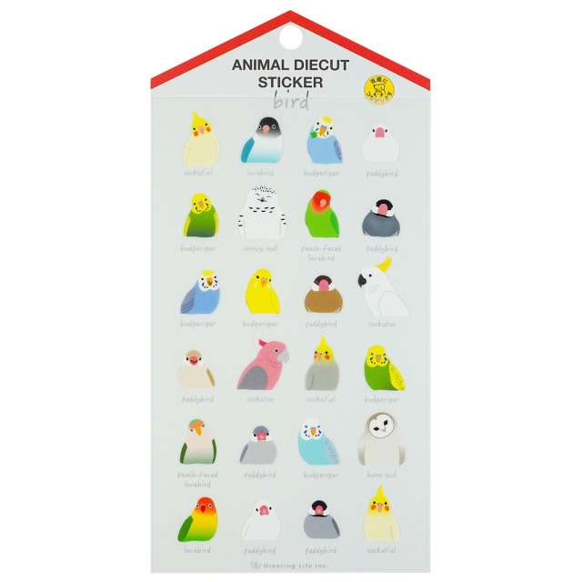 9999547【greeting Life】アニマルダイカットステッカー とり ETCK-200◆