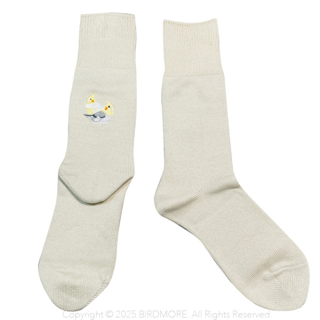 9999556【あいうえ堂】靴下・アイボリー / オカメ