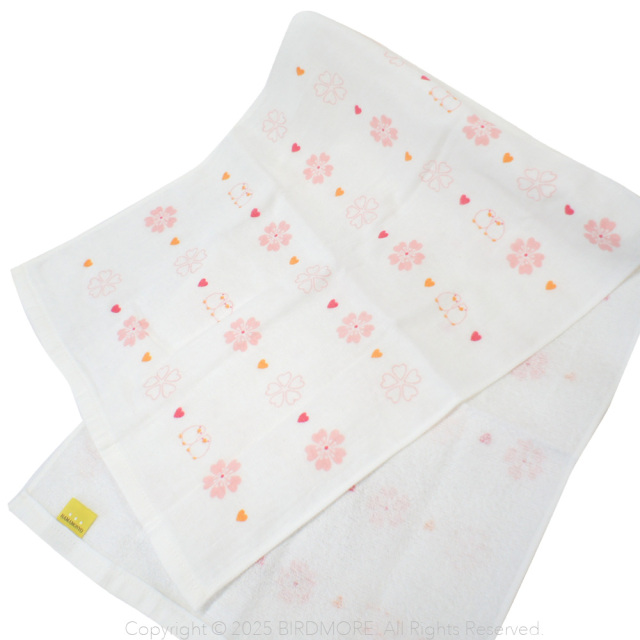 9999578【濱文様】★和たおるフェイス / さくら文鳥◆