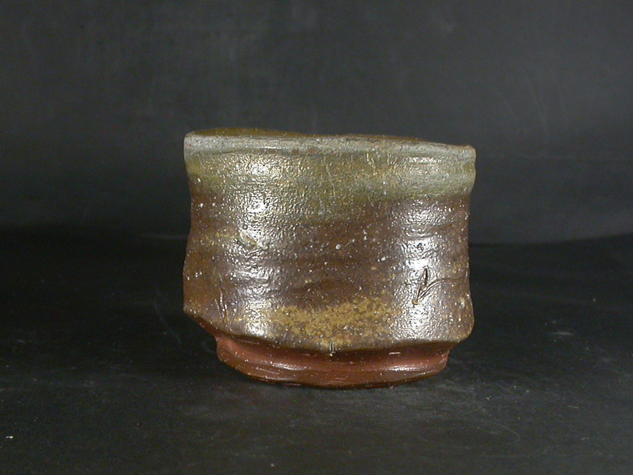 備前焼　穴窯　備前焼異色作家　吉岡　勝巳　最新作黄・青ゴマフリーカップ31