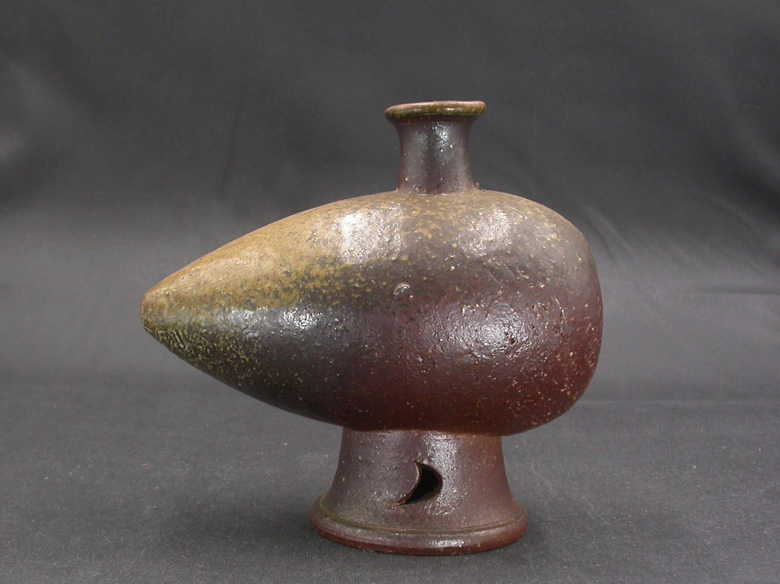 備前焼　登窯　備前焼中堅作家　藤原　謹　黄ゴマ花器４