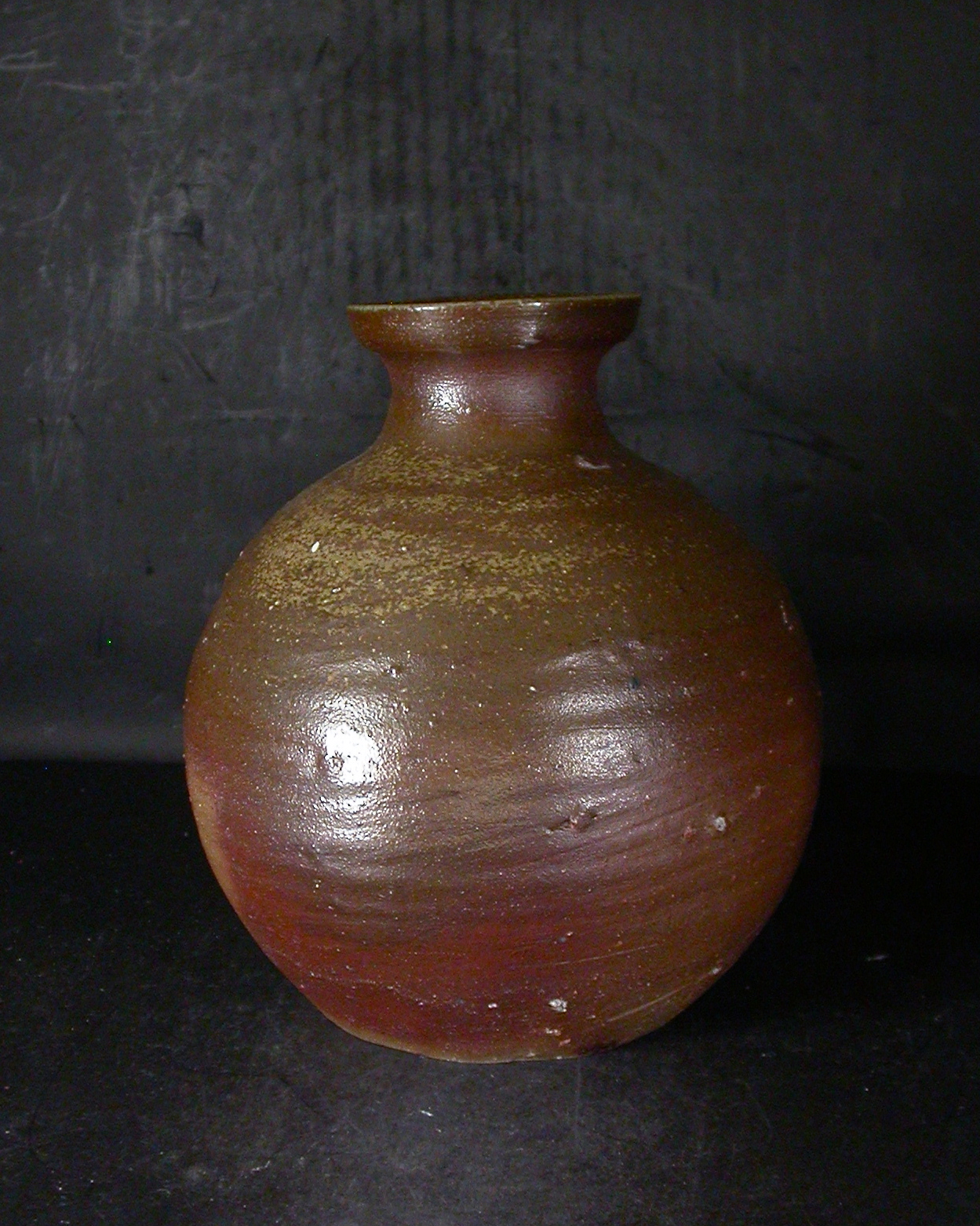 備前焼　登窯　備前焼物故作家　的野　求　黄ゴマ焼酎保存用大徳利・花入７