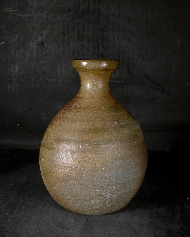 備前焼 登窯 備前焼物故作家 的野 求 黄ゴマ焼酎保存用大徳利・花入