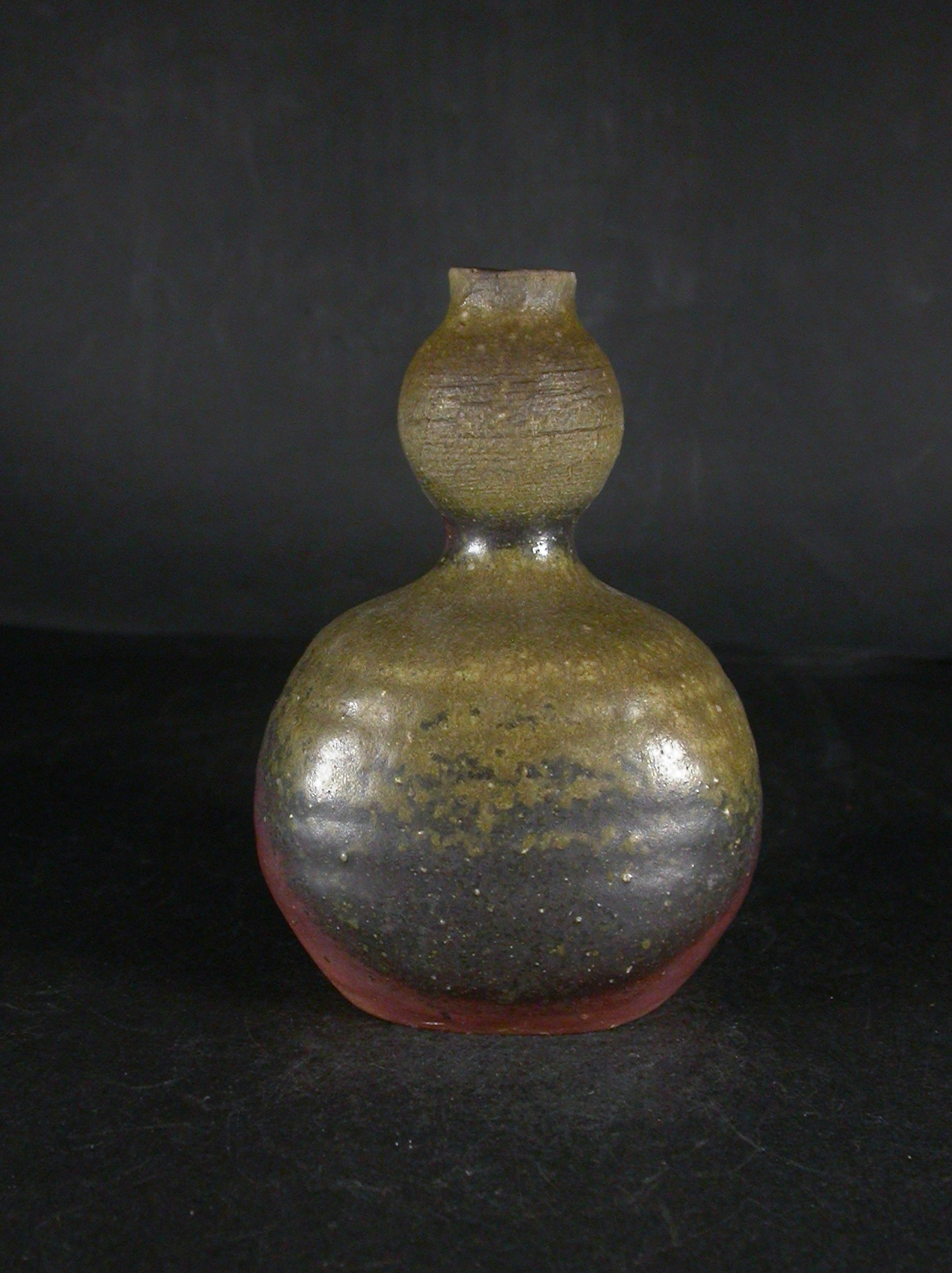 備前焼　登窯　備前焼中堅作家　中村　真一郎　共箱付き黄ゴマ瓢徳利２