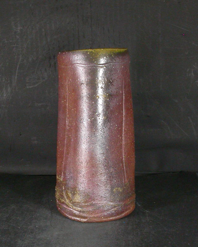 備前焼 登窯 備前焼物故作家 岡本 碧山 共箱付き黄ゴマ花入1 備前焼卸