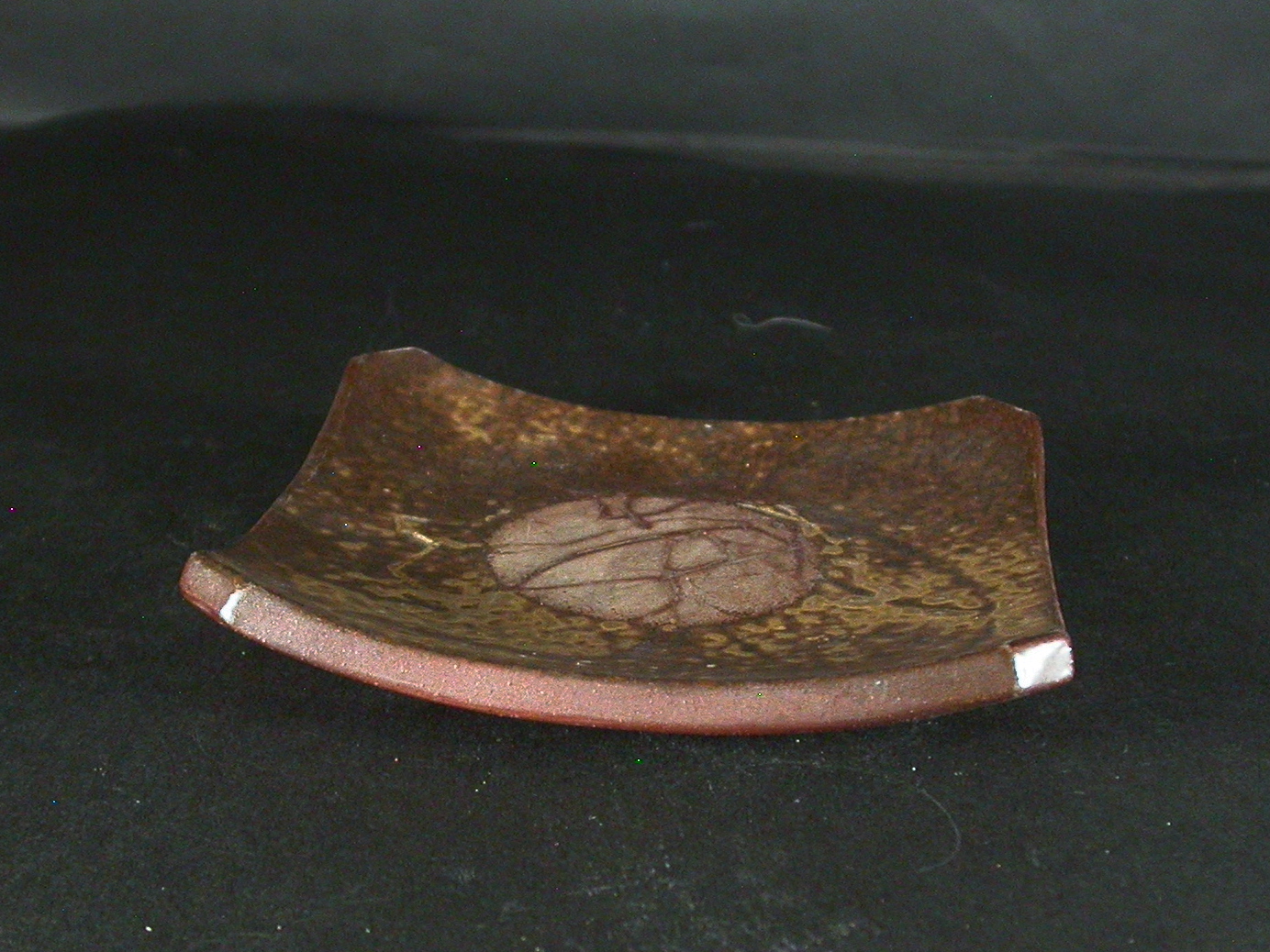 備前焼 登窯 備前焼中堅作家 石野 充信 緋襷・黄ゴマ四方皿1