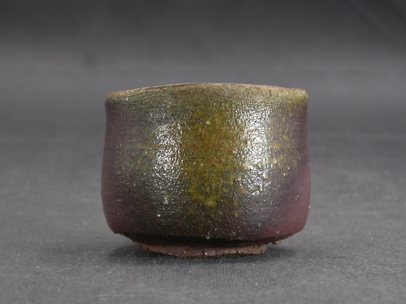 備前焼　登窯　備前焼作家・日展書家　故守時　大融　共箱付黄ゴマぐい呑１