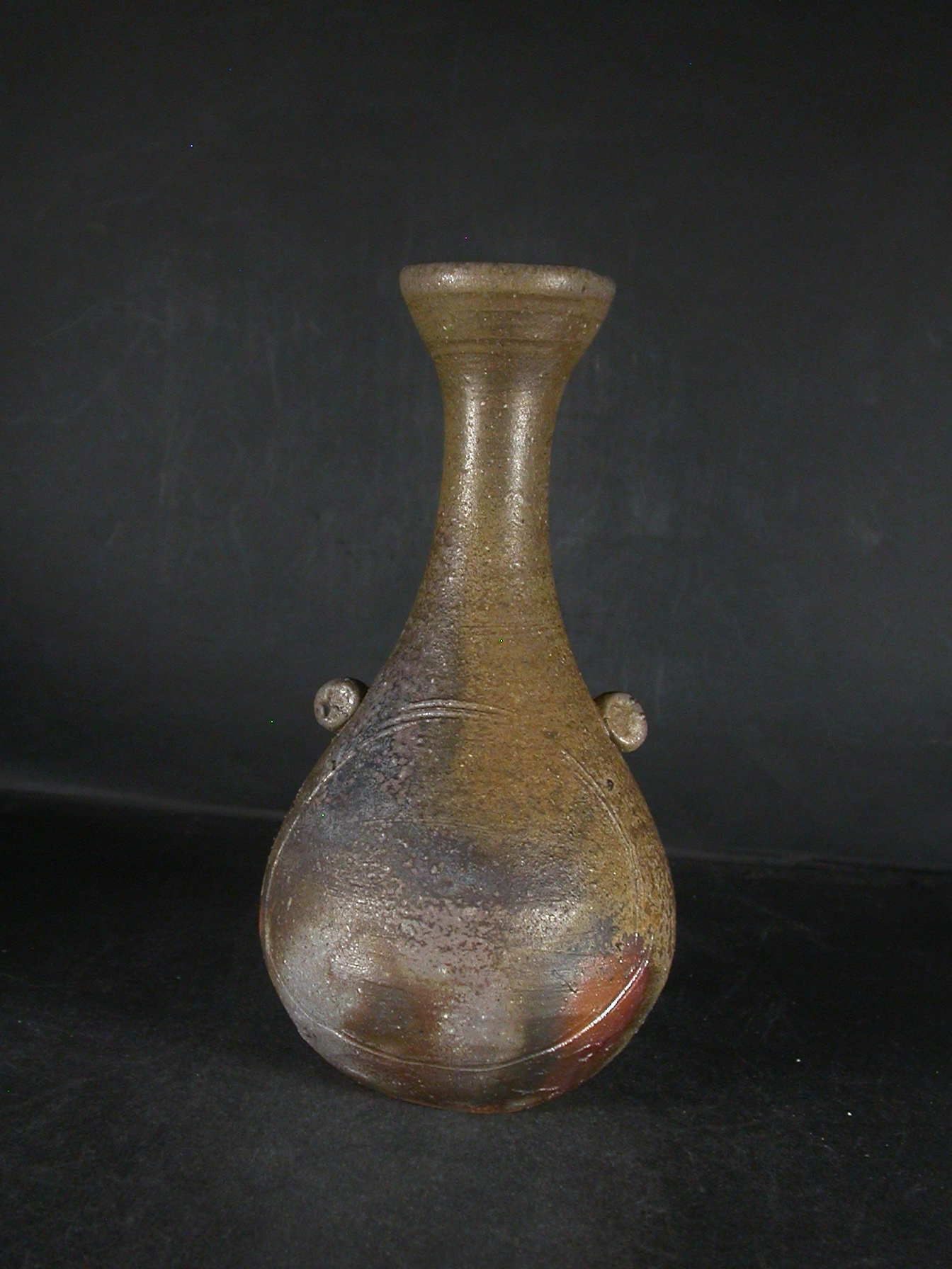 備前焼　花入れ　＊ゴマ在り　＊伊勢崎窯 備前焼 登窯 備前焼名門作家 伊勢崎 紳 共箱付黄ゴマ徳利5