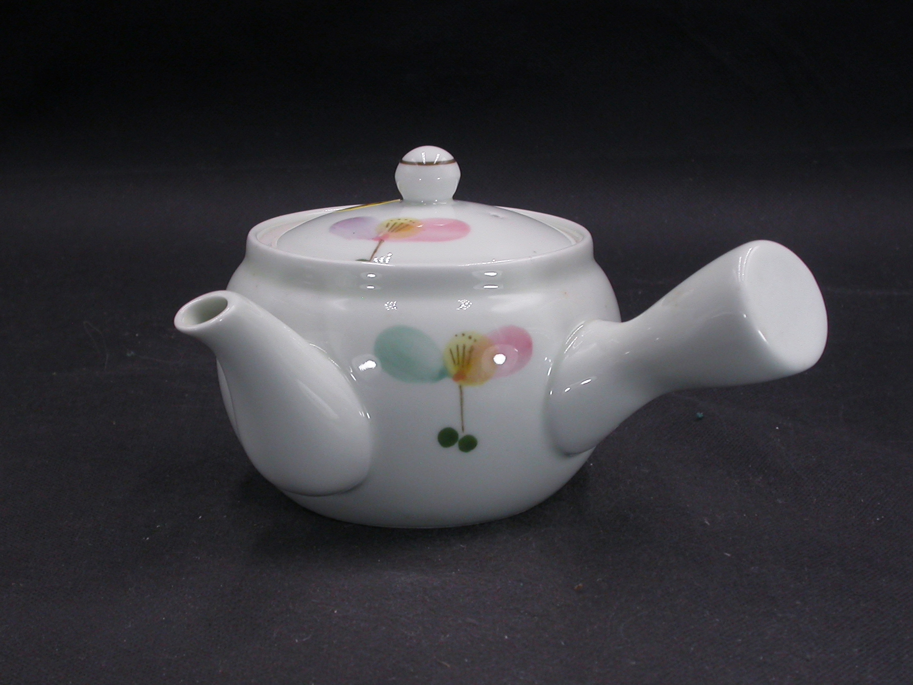新品未使用　作者不詳　花絵横手急須１