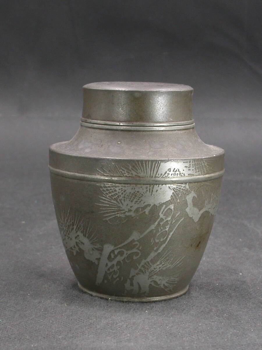 産地・作者不詳　煎茶教授所蔵品　煎茶道具　錫茶入１