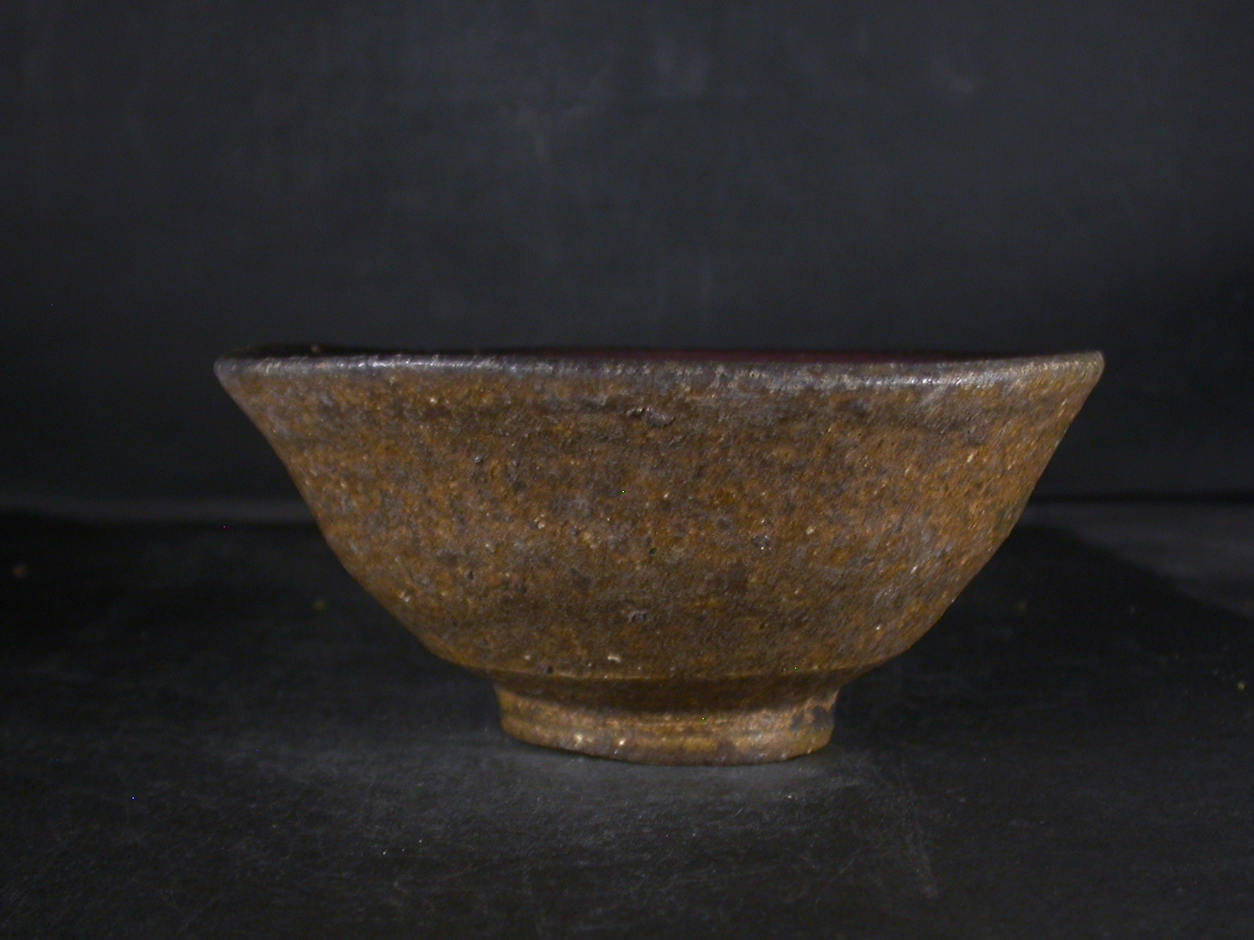 備前焼　登窯　備前焼ベテラン作家　森岡　宏　共箱付き黄ゴマ抹茶茶碗１