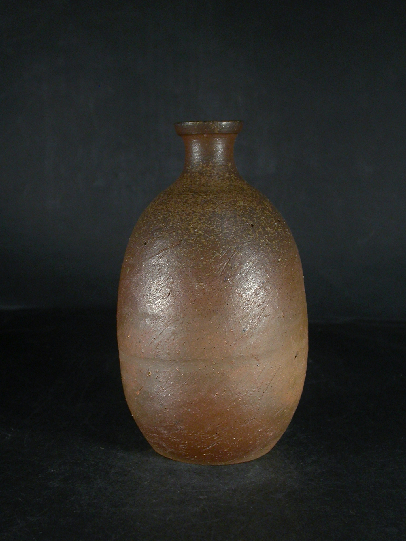 備前焼　穴窯　備前焼ベテラン作家　清水　政幸　共箱付き初窯左馬黄ゴマぐ徳利２