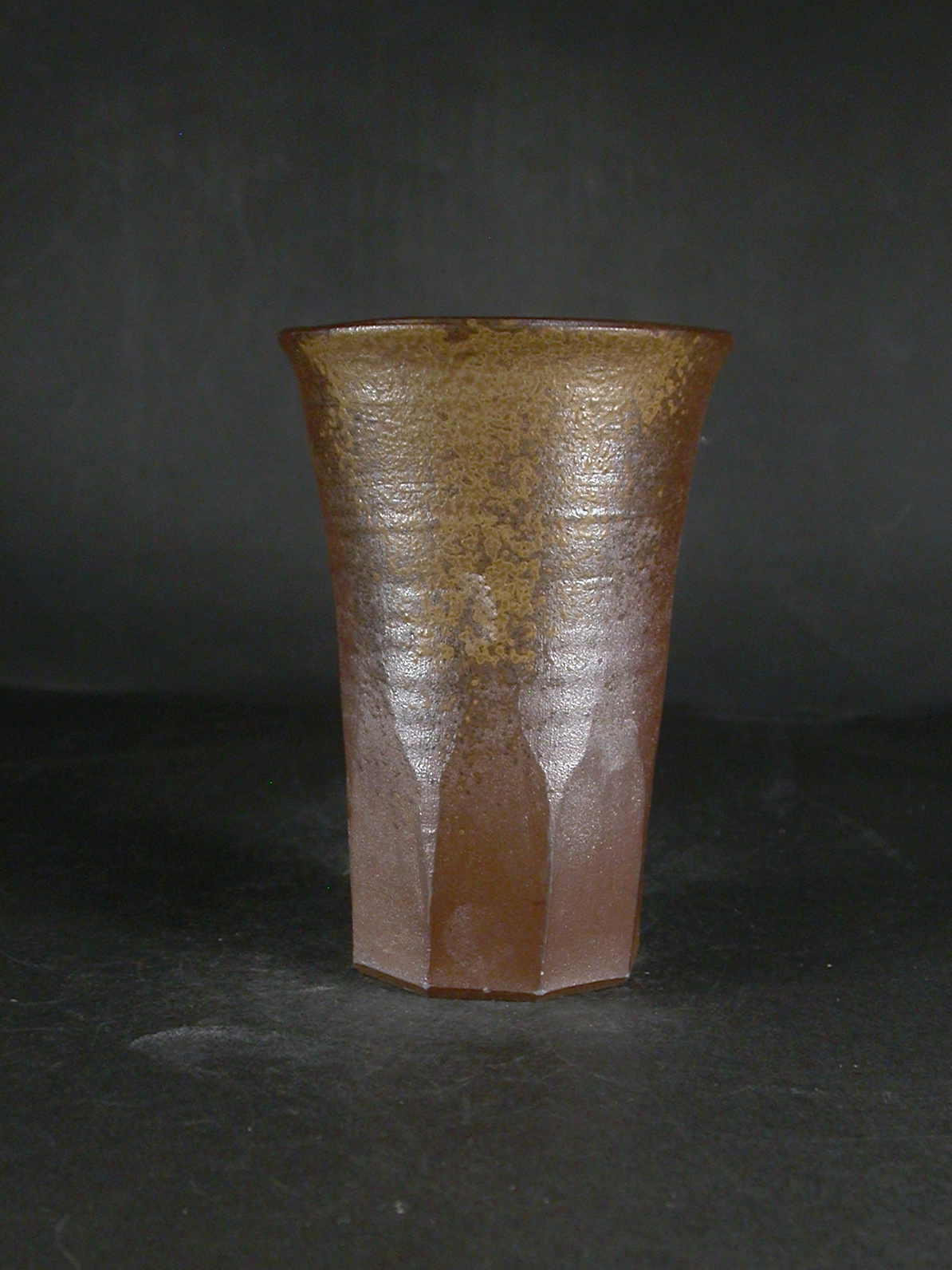 備前焼　登窯　備前焼窯元　一本松窯　黄ゴマ面取りビール他グラス２