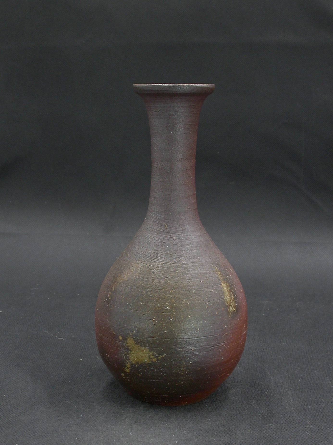 備前焼　登窯　作者不詳　黄ゴマ鶴首花入９