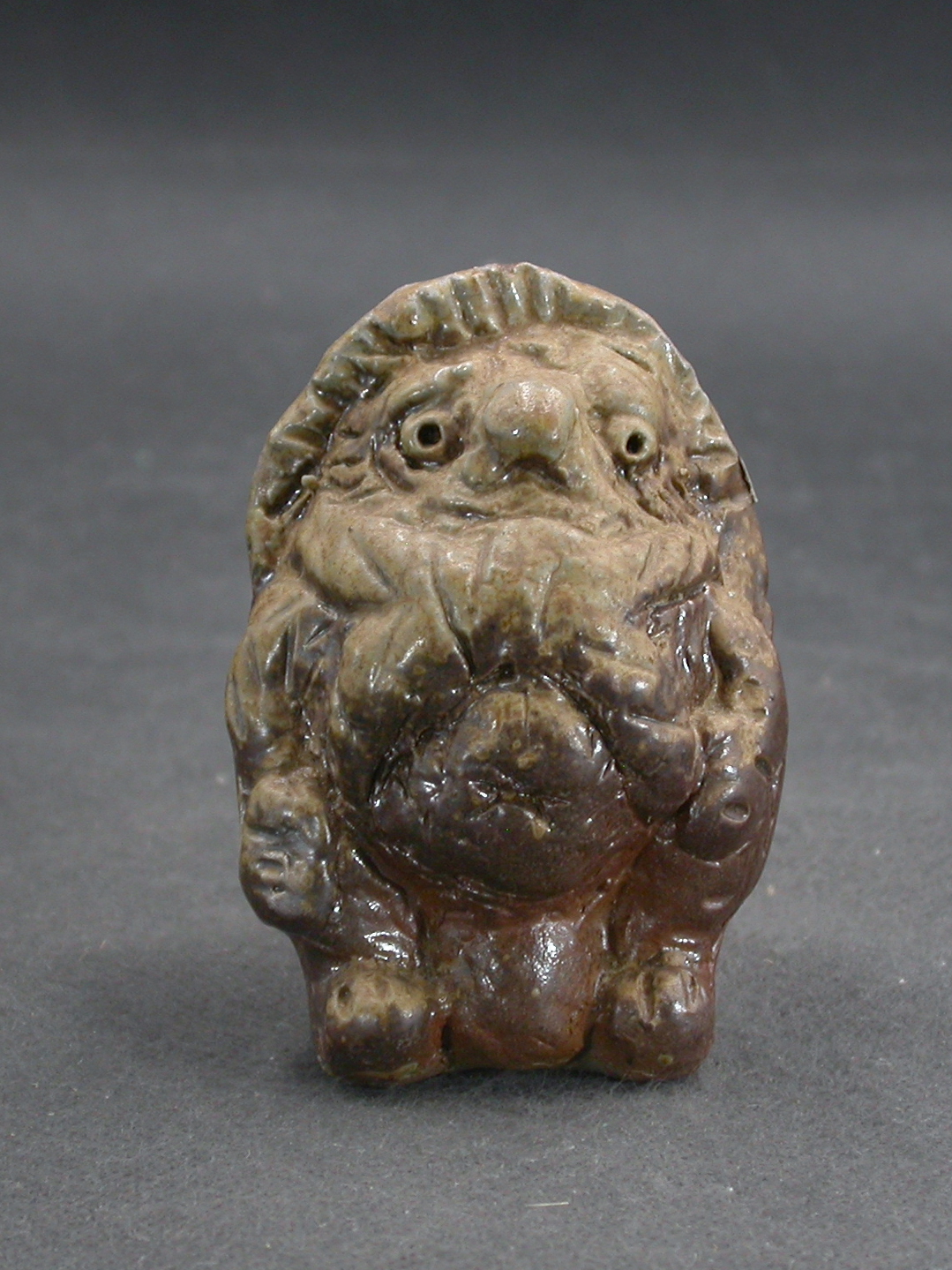 備前焼　登窯　備前焼窯元　清麻呂窯　藤尾　高徳　黄ゴマミニ狸置物２