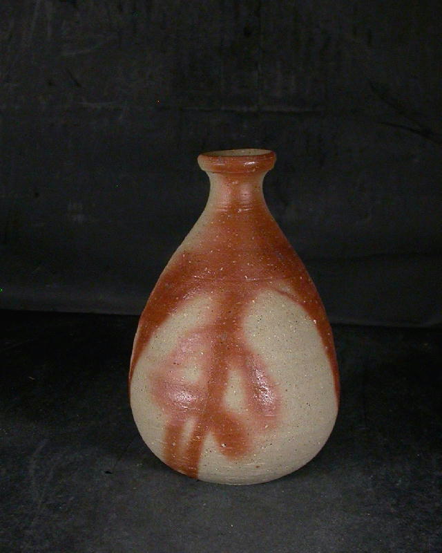 備前焼　備前焼名門作家　山本　竜一　共箱付緋襷徳利２