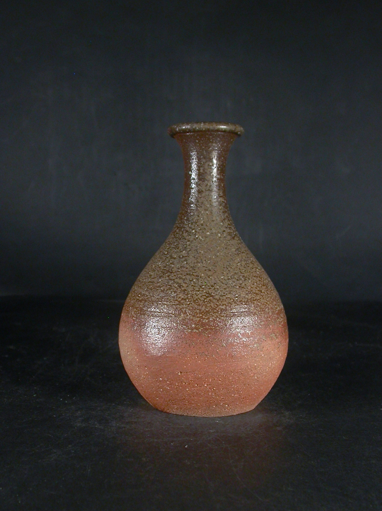 備前焼 登窯 備前焼中堅作家 永末 隆平 共箱付き黄ゴマ緋鶴首