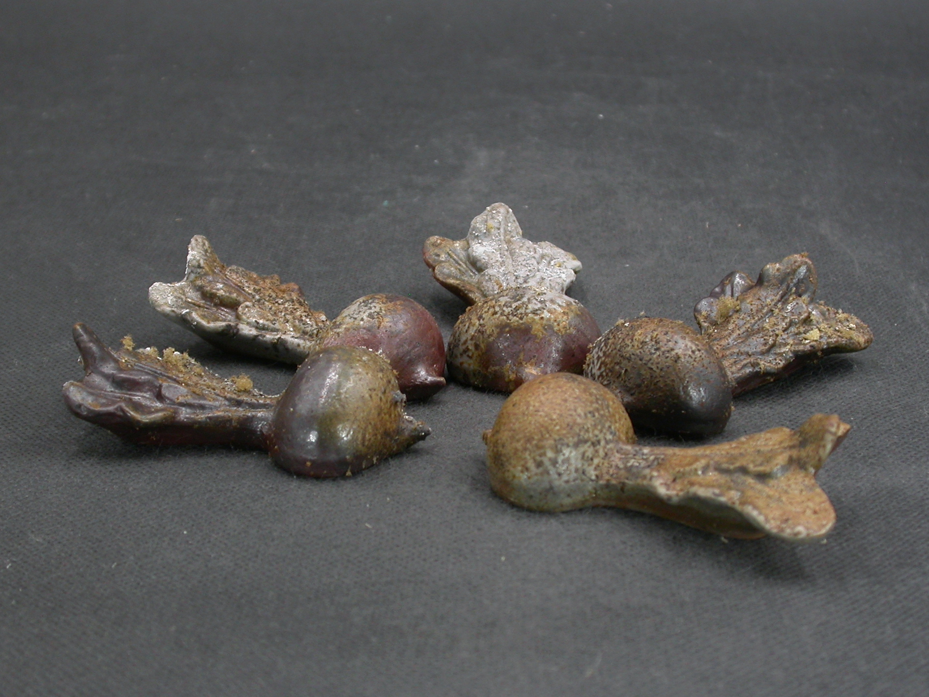 備前焼　登窯　備前焼窯元　清麻呂窯　藤尾　高徳　紙箱付き黄ゴマ蕪箸置５個組１