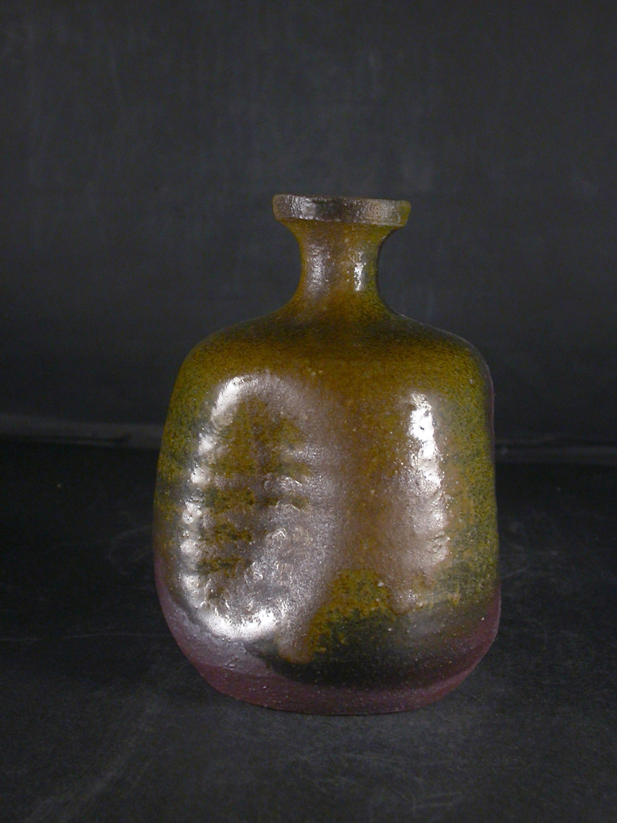 備前焼　登窯　備前焼若手作家　藤見　俊一　黄ゴマ阿古陀徳利２