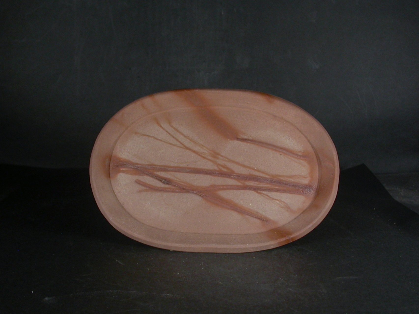 備前焼　備前焼若手作家　藤見　俊一　１９センチ緋襷楕円皿１