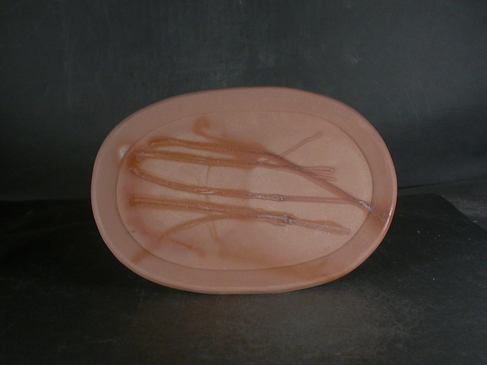 備前焼　備前焼若手作家　藤見　俊一　１８．７センチ緋襷楕円皿２