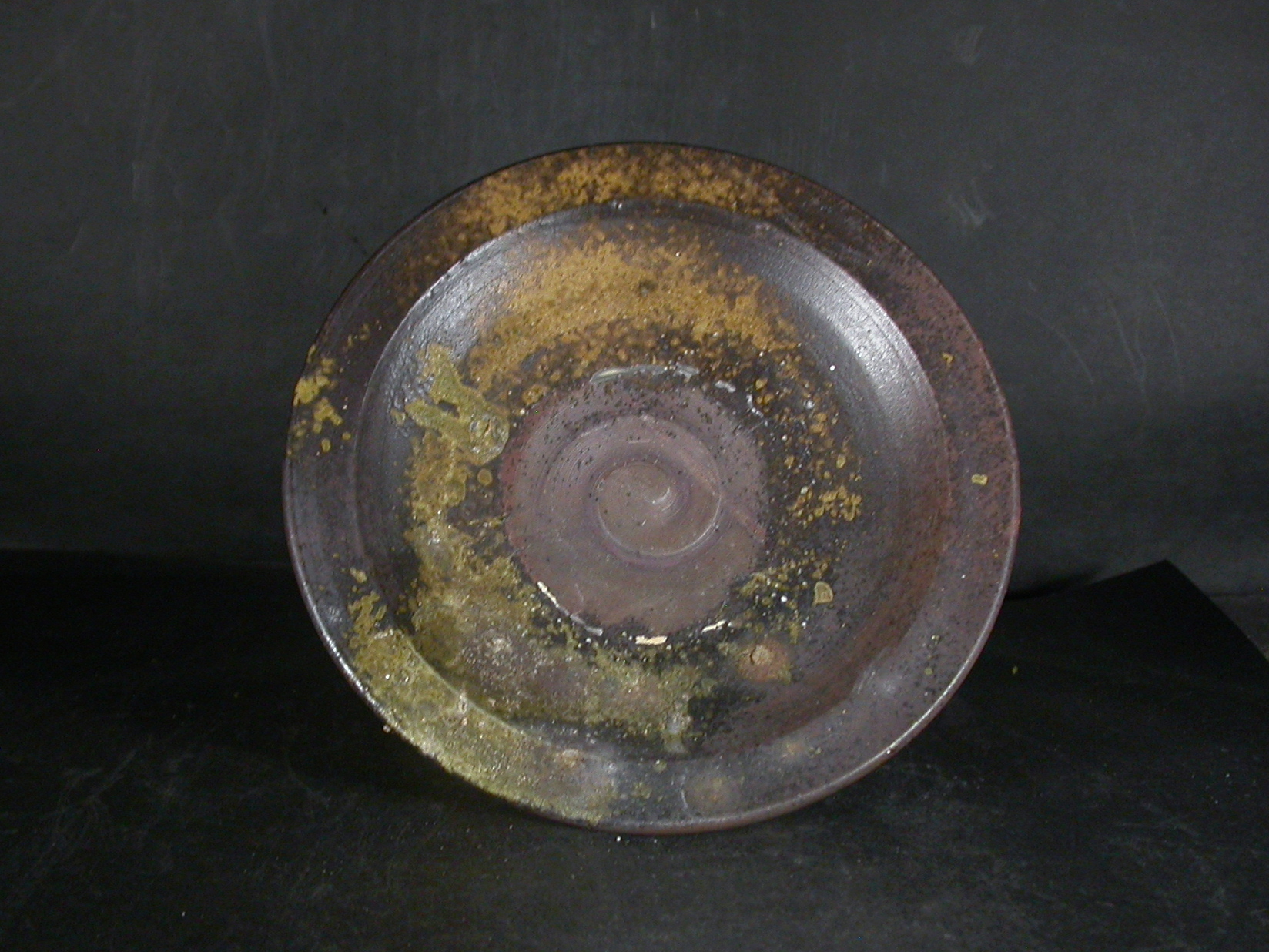 備前焼　登窯　備前焼中堅作家　竹内　靖之（山本）　最新作１６．８センチ黄ゴマ皿１３