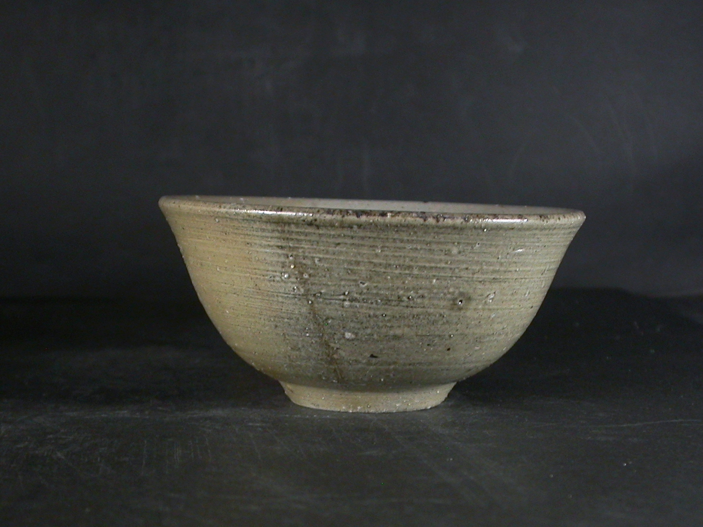 備前焼　備前焼中堅作家　竹内　靖之（山本）　最新作焦げ茶のゴマ青備前飯茶碗３