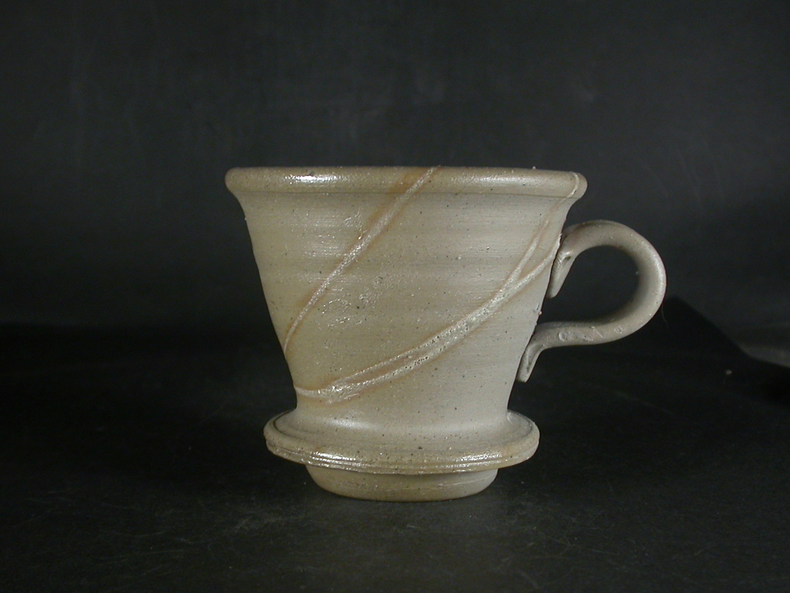 備前焼　登窯　備前焼中堅作家　竹内　靖之（山本）　最新作緋襷青備前コーヒードリッパー４