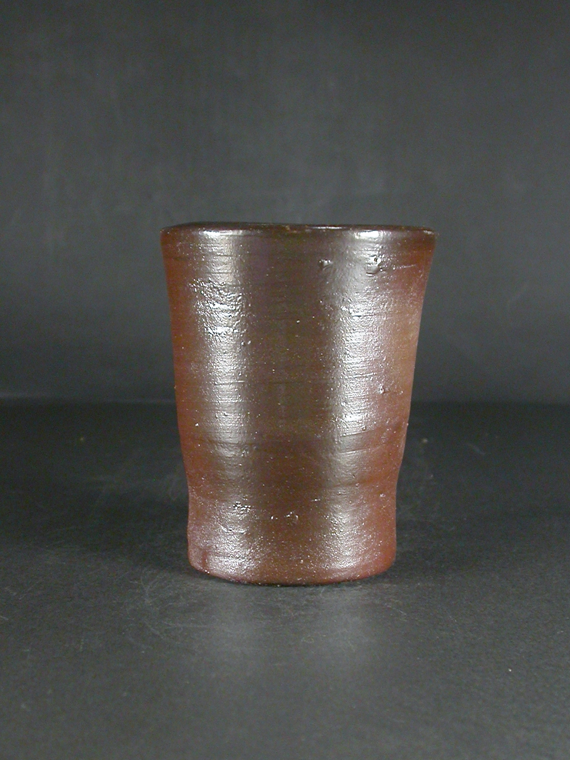 処分品　備前焼　登窯　備前焼中堅作家　片岡　聖観　黄ゴマビール他グラス２