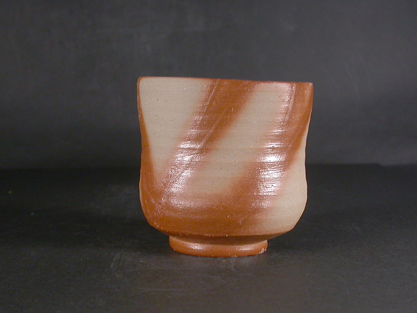 処分品　備前焼　備前焼中堅作家　片岡　聖観　緋襷湯呑２