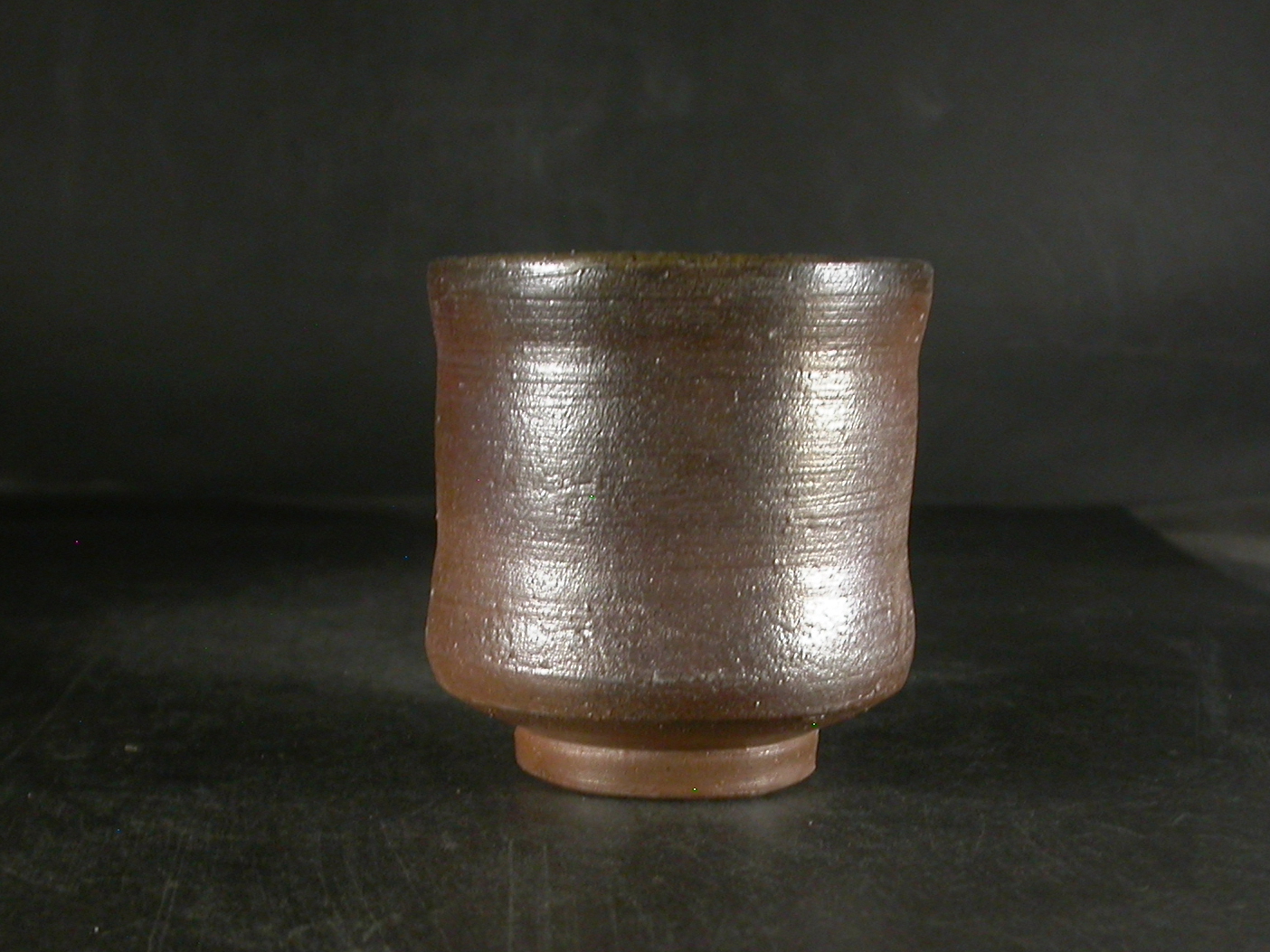 備前焼　登窯　備前焼中堅作家　片岡　聖観　黄ゴマ湯呑３５