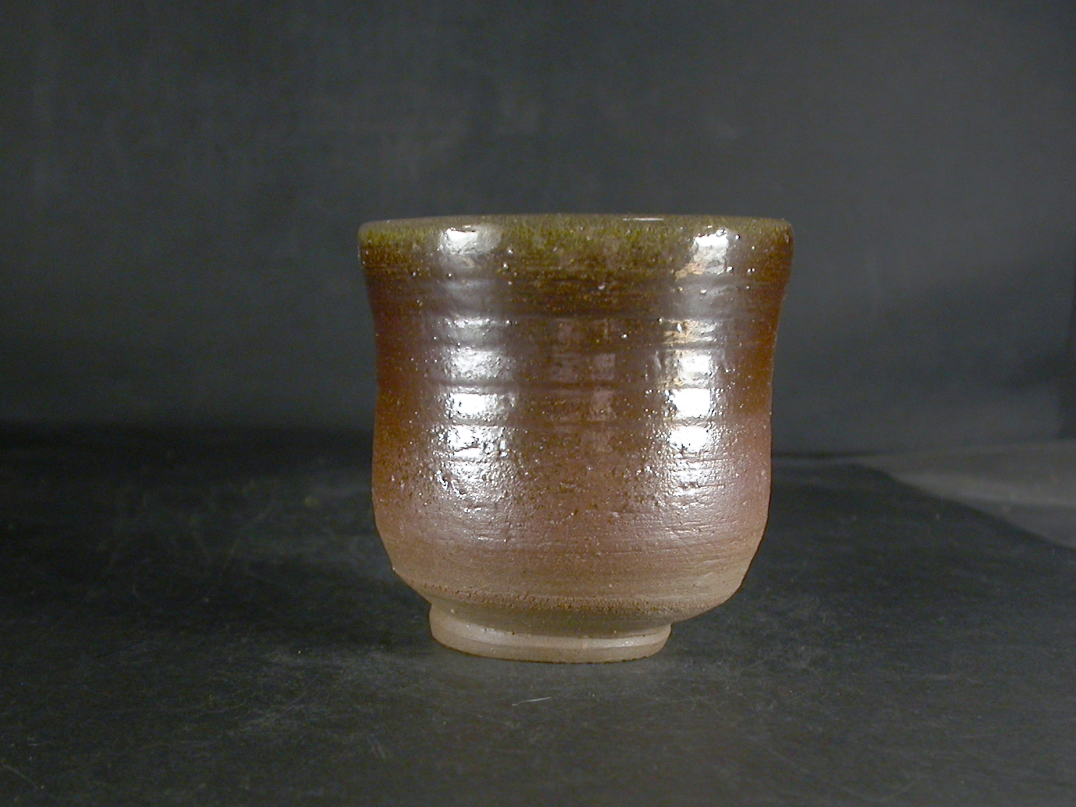 備前焼　登窯　備前焼中堅作家　片岡　聖観　黄ゴマ湯呑３７