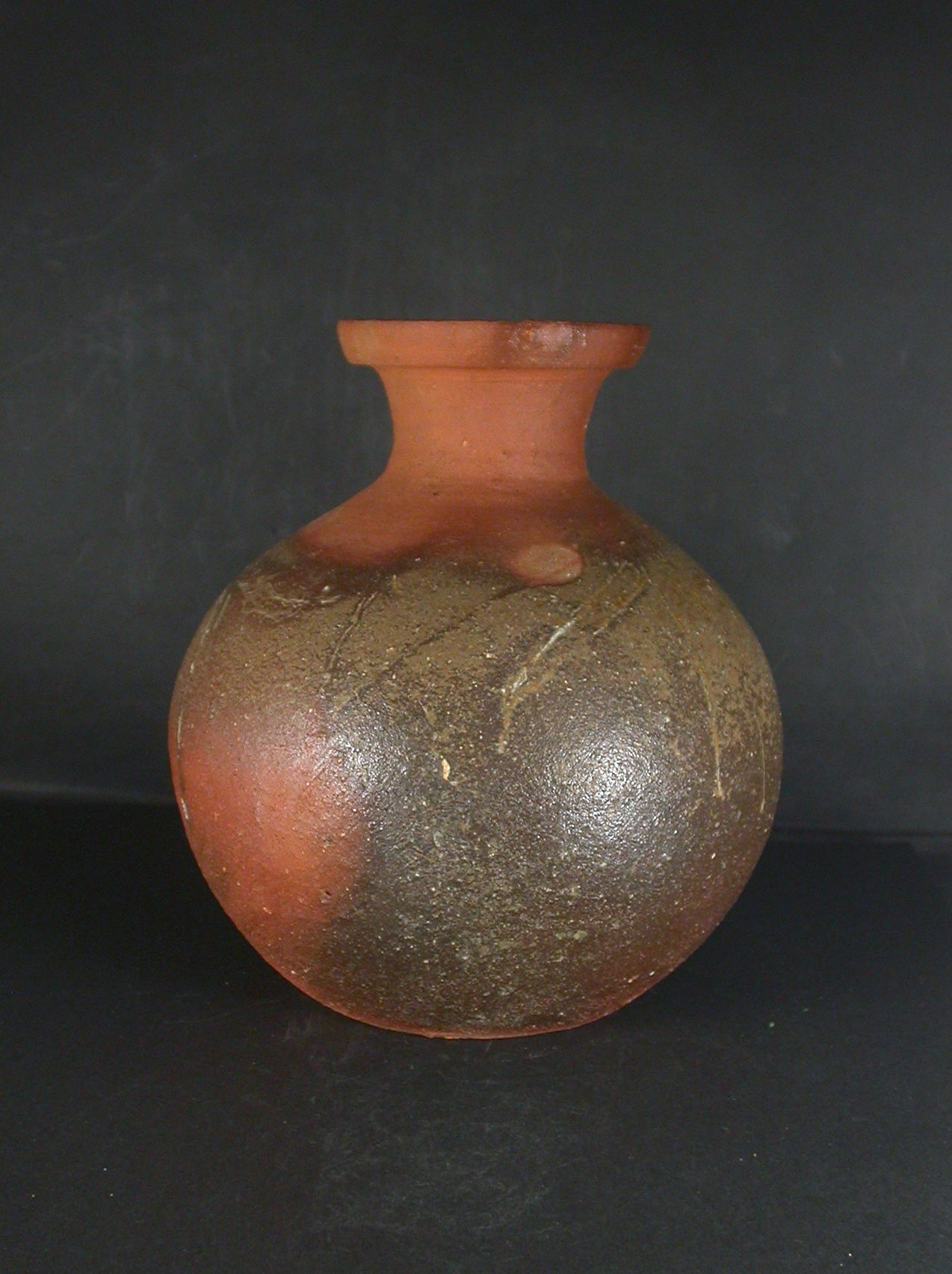 備前焼　穴窯　備前焼人気作家　星　正幸　１．５升共箱付き黄ゴマ焼酎保存用緋大蕪徳利１