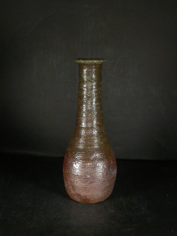 備前焼　穴窯　備前焼物故作家　前嶋　五一郎　黄ゴマ一輪花入８