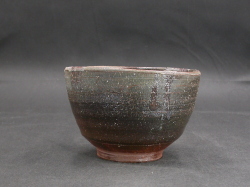 備前焼　穴窯　備前焼異色作家　吉岡　勝巳　最新作黄・青ゴマ抹茶茶碗１