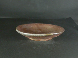 備前焼　穴窯　備前焼異色作家　吉岡　勝巳　最新作１５センチ緋襷・黄ゴマ深皿１