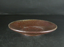 備前焼　穴窯　備前焼異色作家　吉岡　勝巳　最新作１６センチ緋襷・黄ゴマ皿６４