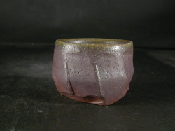 備前焼　穴窯　備前焼異色作家　吉岡　勝巳　最新作黄ゴマ面取・鎬ぐい呑１９