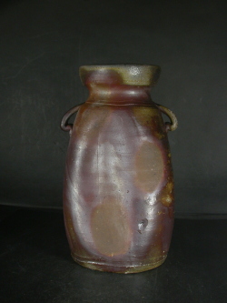 備前焼　登窯　備前焼中堅作家　藤原　謹　窯変耳付き花入６