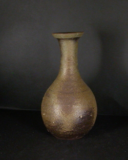 備前焼 登窯 備前焼物故作家 的野 求 黄ゴマ鶴首徳利・花入18