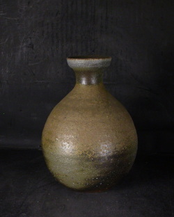 備前焼　登窯　備前焼物故作家　的野　求　黄・青ゴマ焼酎保存用大徳利・花入１５