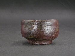 備前焼　登窯　備前焼物故作家　的野　求　緋襷・黄ゴマぐい呑３