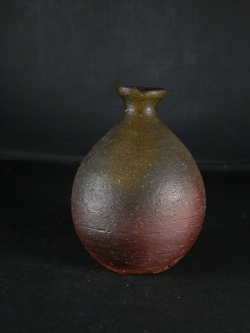 備前焼　登窯　備前焼物故作家　的野　求　黄ゴマ徳利４２