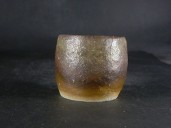 備前焼　穴窯　備前焼伝統工芸士　小林　秀二　自然練込黄ゴマぐい呑２