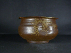 備前焼　登窯　備前焼窯元陶正園　木村　陶峰　黄ゴマ建水・花器３