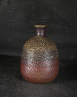 備前焼　登窯　備前焼中堅作家　松嶋　弘　共箱付き黄ゴマ徳利２